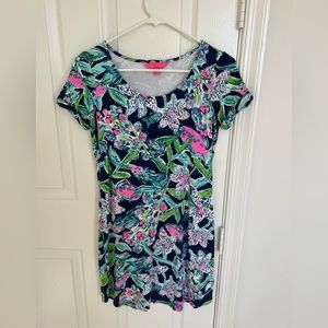 Lilly Pulitzer Floral Dress - Navy, Pink, Green